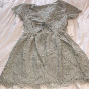 sage color lace dress